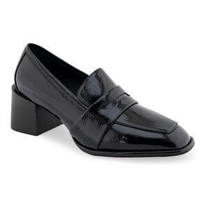 Aerosoles Arnett Heeled Loafer, Black Patent SZ 7